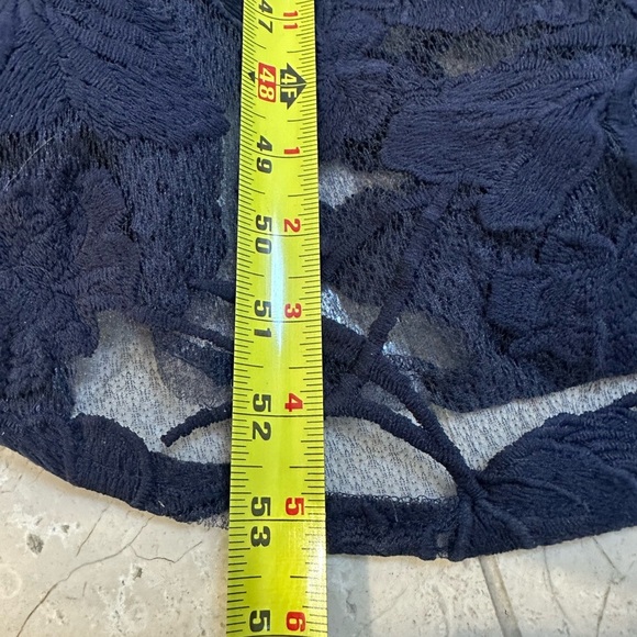 Lulus Alluring‎ Dream Navy Blue Floral Mesh Lace Trumpet Midi Dress New! Size L - Picture 7 of 8